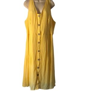 Mlle Gabrielle woman’s maxi sleeveless summer yellow rayon dress